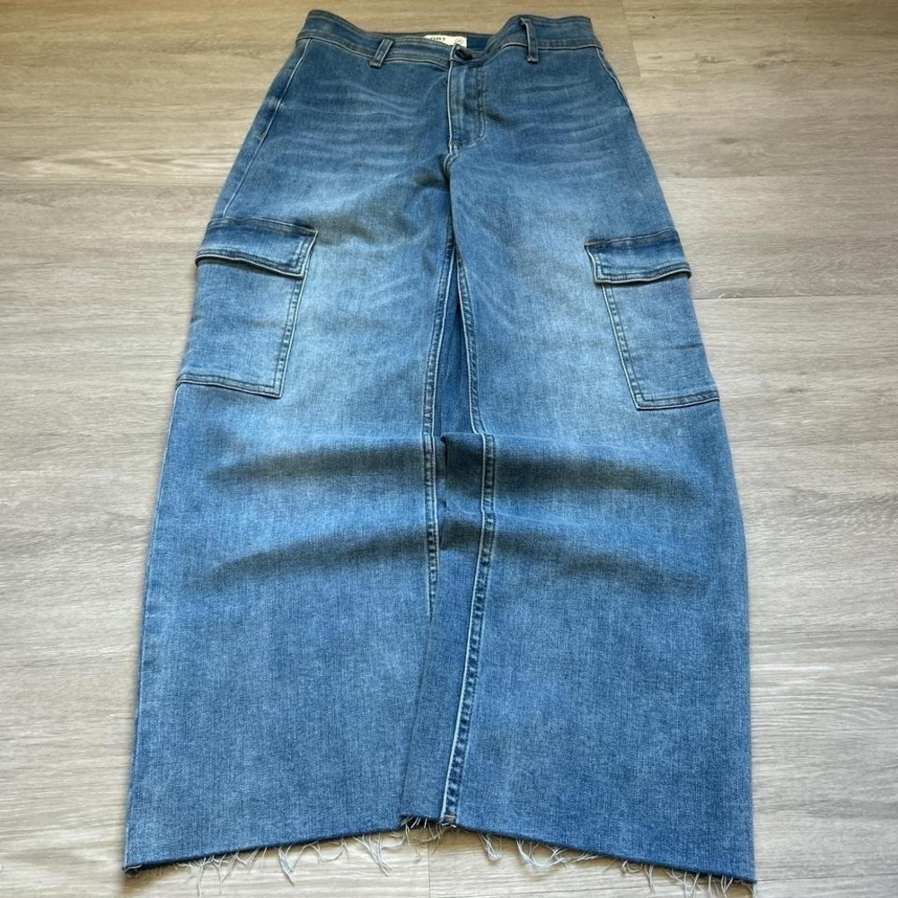 Blue Baggy Wide Leg Cargo Jeans 28x28 Y2K 2000s Vintage Grunge